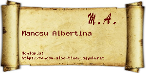 Mancsu Albertina névjegykártya